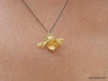 Bee Pendant Necklace: Gold Plated on Sterling Silver - Nature Inspired